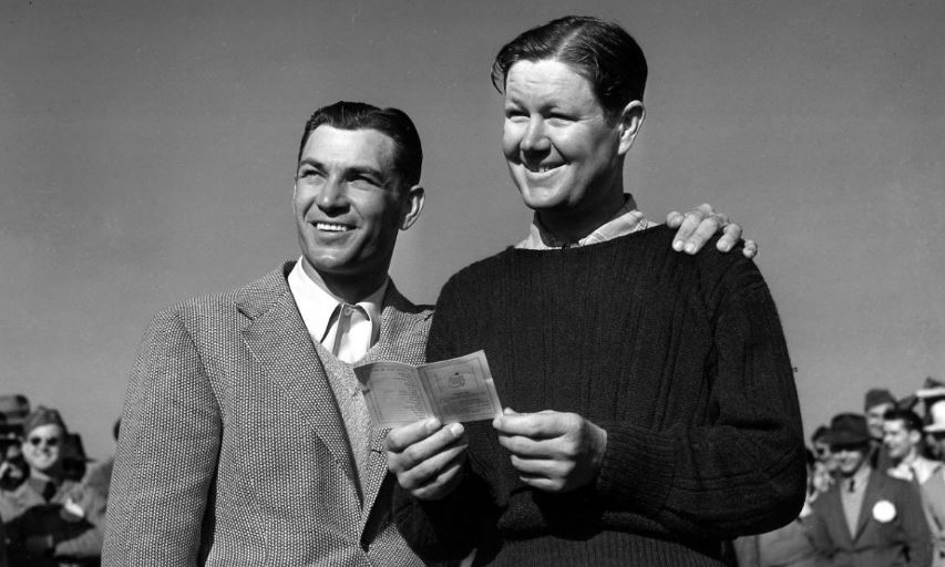 Ben Hogan and Byron Nelson at the 1942 Masters