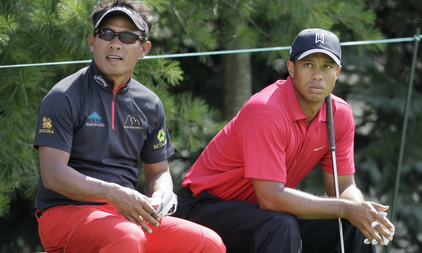 Tiger Woods and Thongchai Jaidee