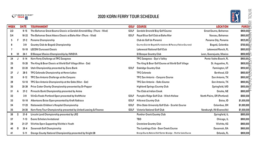 korn ferry tour schedule 2024